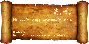 Munkácsy Annamária névjegykártya